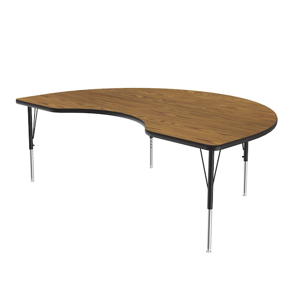 Correll Kidney Adjustable Height Activity Kids School Table, High Pressure Laminate, Medium Oak A4872-KID-06 - main